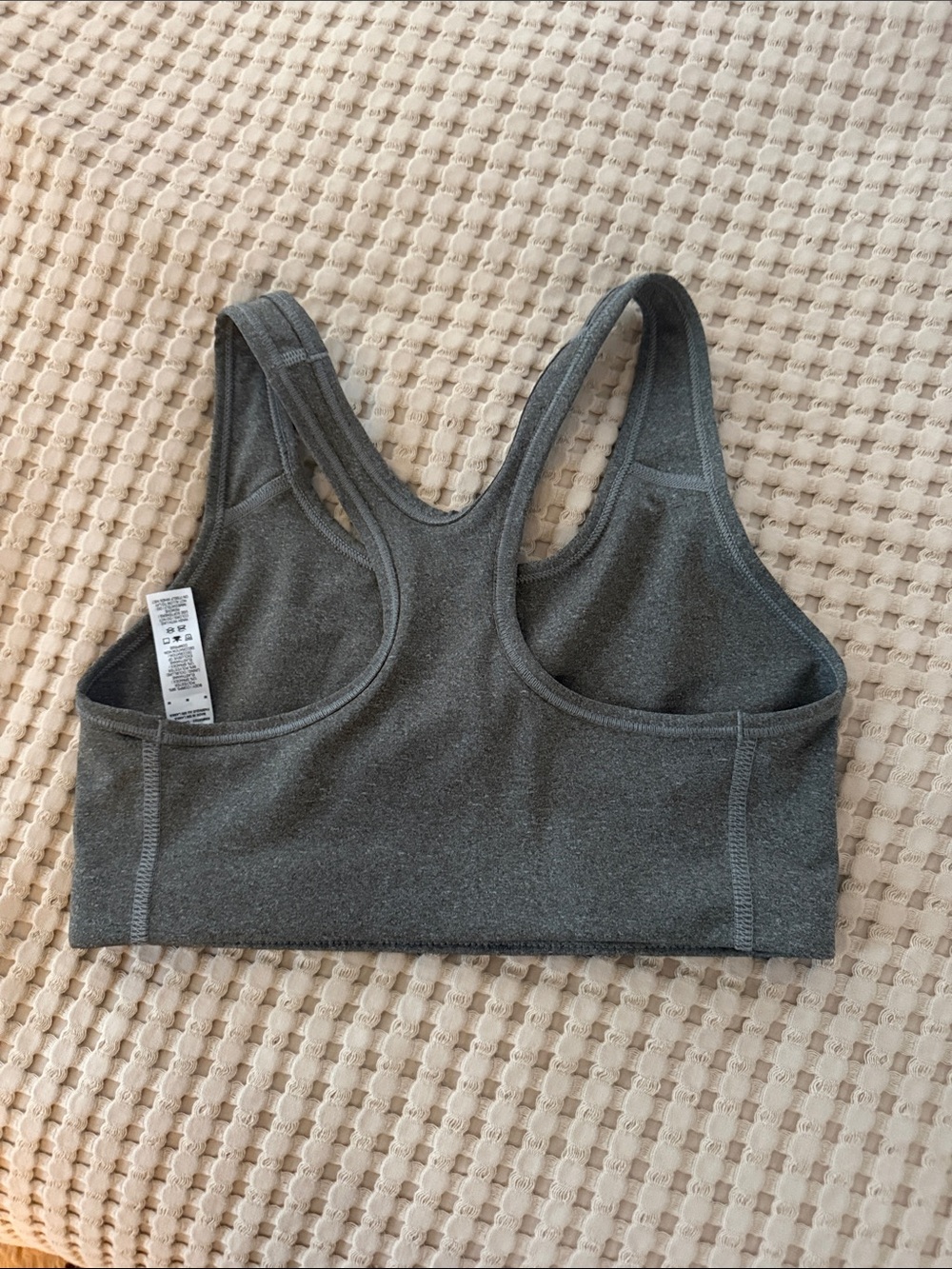 Nike Dark Gray Racerback Sports Bra with Black Logo - Picture 2 of 3